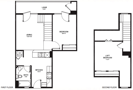 TYPE J - 2 BEDROOM 1 BATH
Something for every lifestyle 932 Total Square Feet ~ 809 sq. ft Living Area ~ 123 sq. ft. Lanai

